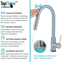 Contemporary Single-HandleTouch KitchenSink Faucet with Pull Down Sprayer in Spot Free Stainless Steel