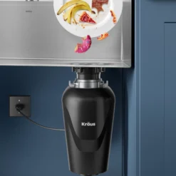 Continuous Feed Garbage Disposal with 3/4 HP Ultra-Quiet Motor for Kitchen Sinks with Power Cord and Flange Included