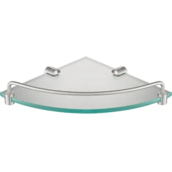 Corner Bathroom Shelf in Brushed Nickel