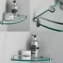Corner Bathroom Shelf in Chrome