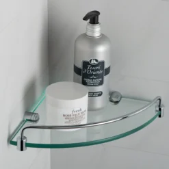 Corner Bathroom Shelf in Chrome