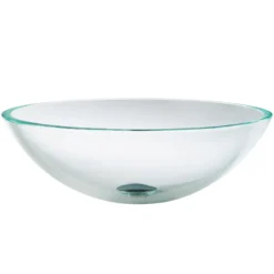Crystal Clear Glass Vessel 16 1/2" Bathroom Sink