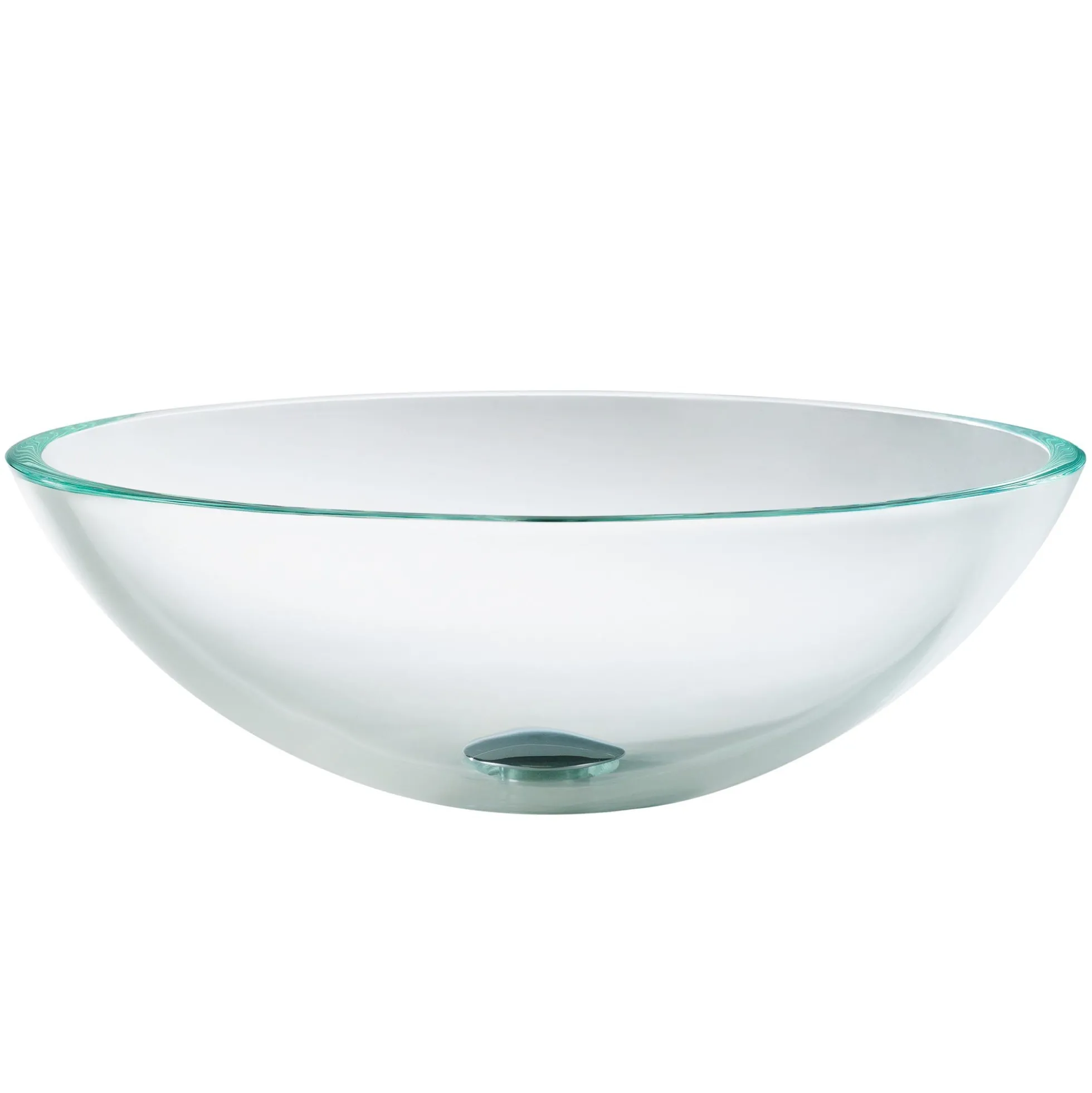 Crystal Clear Glass Vessel 16 1/2" Bathroom Sink
