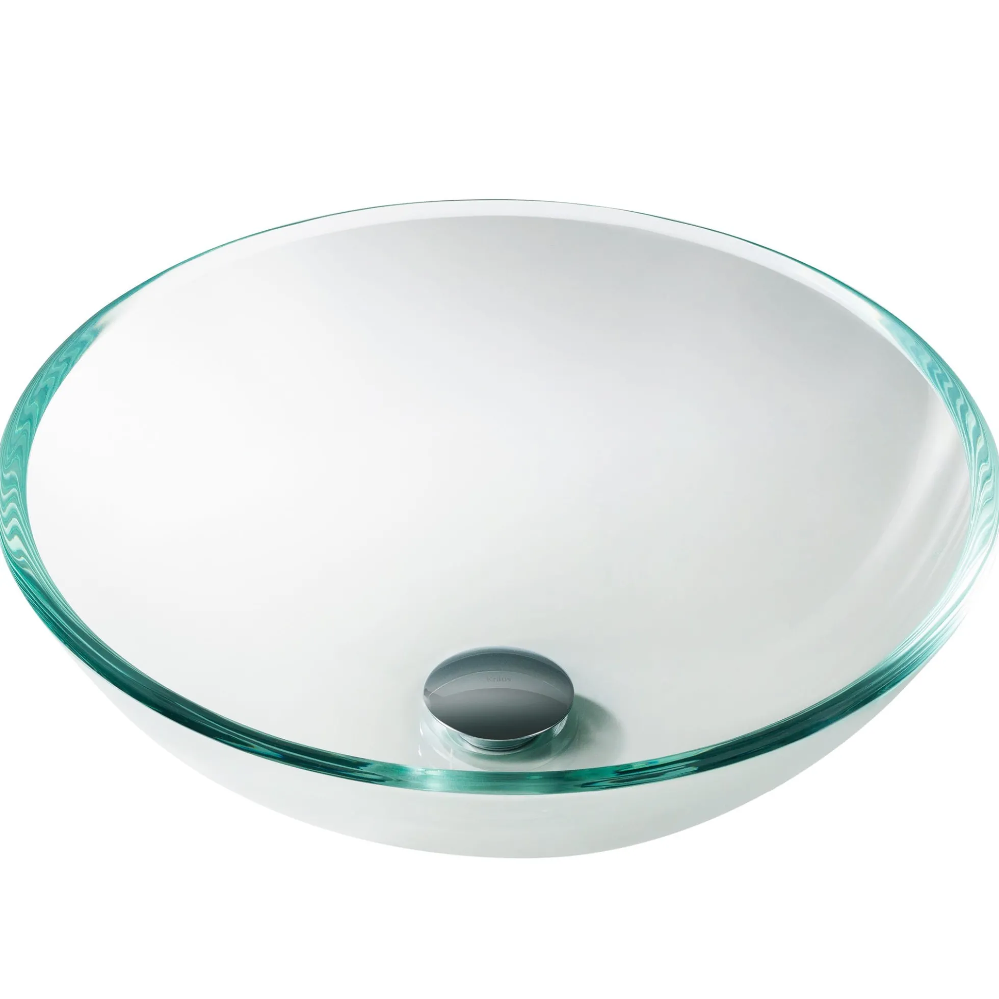 Crystal Clear Glass Vessel 16 1/2" Bathroom Sink