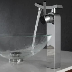 Crystal Clear Glass Vessel 16 1/2