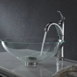 Crystal Clear Glass Vessel 16 1/2