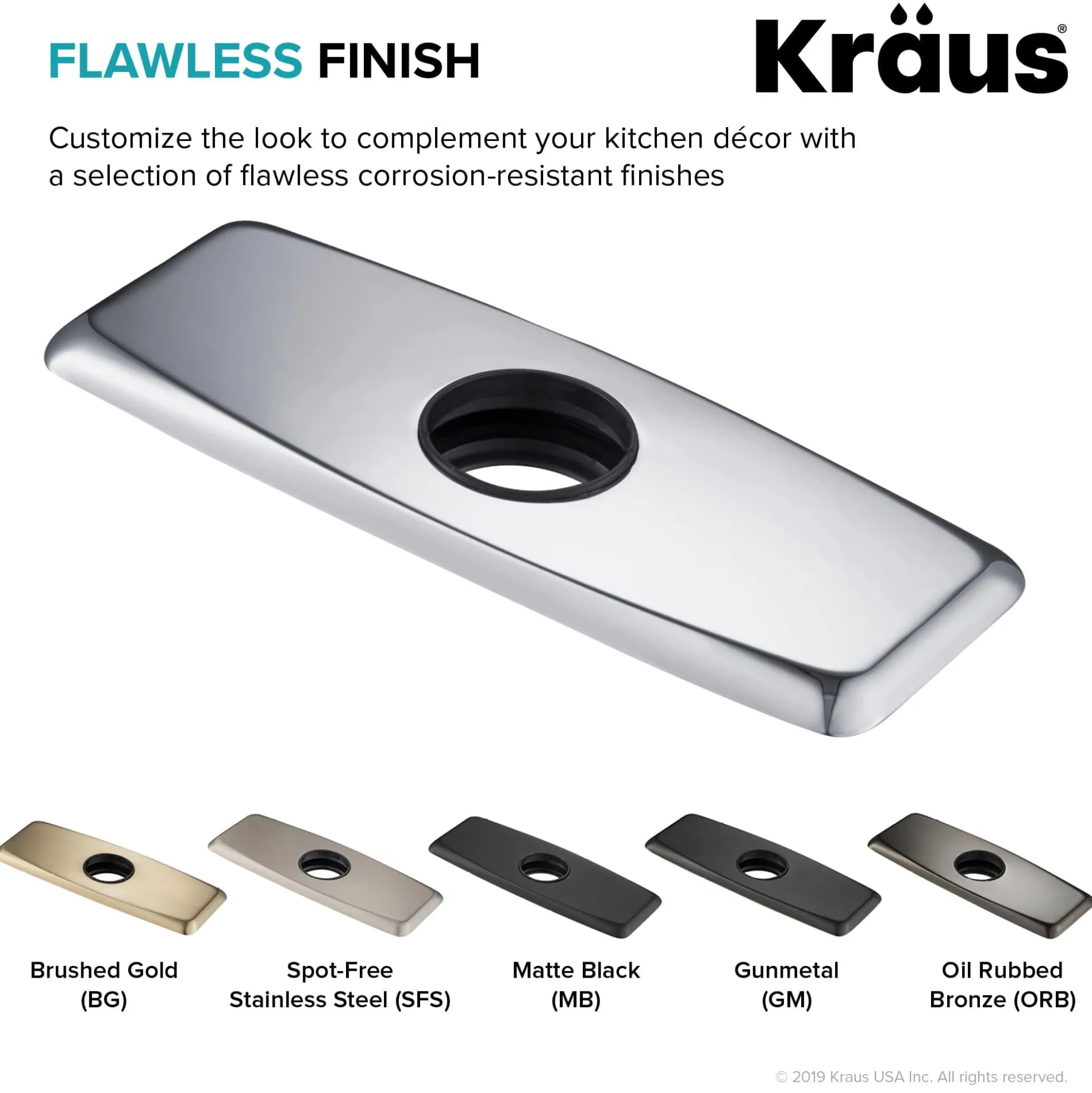 Deck Plate for Bathroom Faucet in Chrome