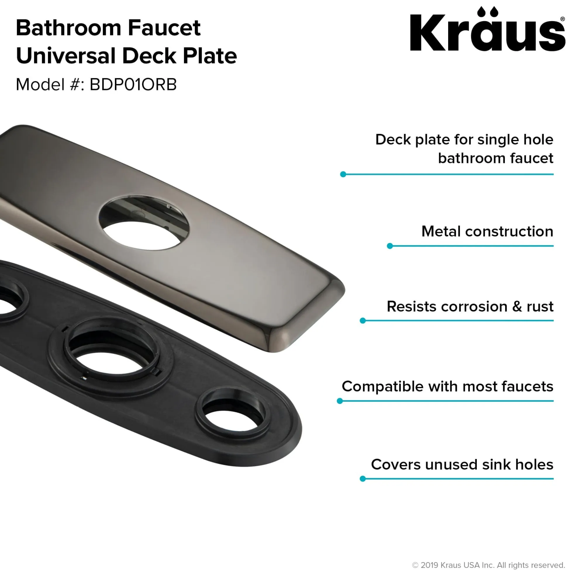 Deck Plate for Bathroom Faucet in Oil Rubbed Bronze