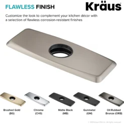 Deck Plate for Bathroom Faucet in Brushed Gold