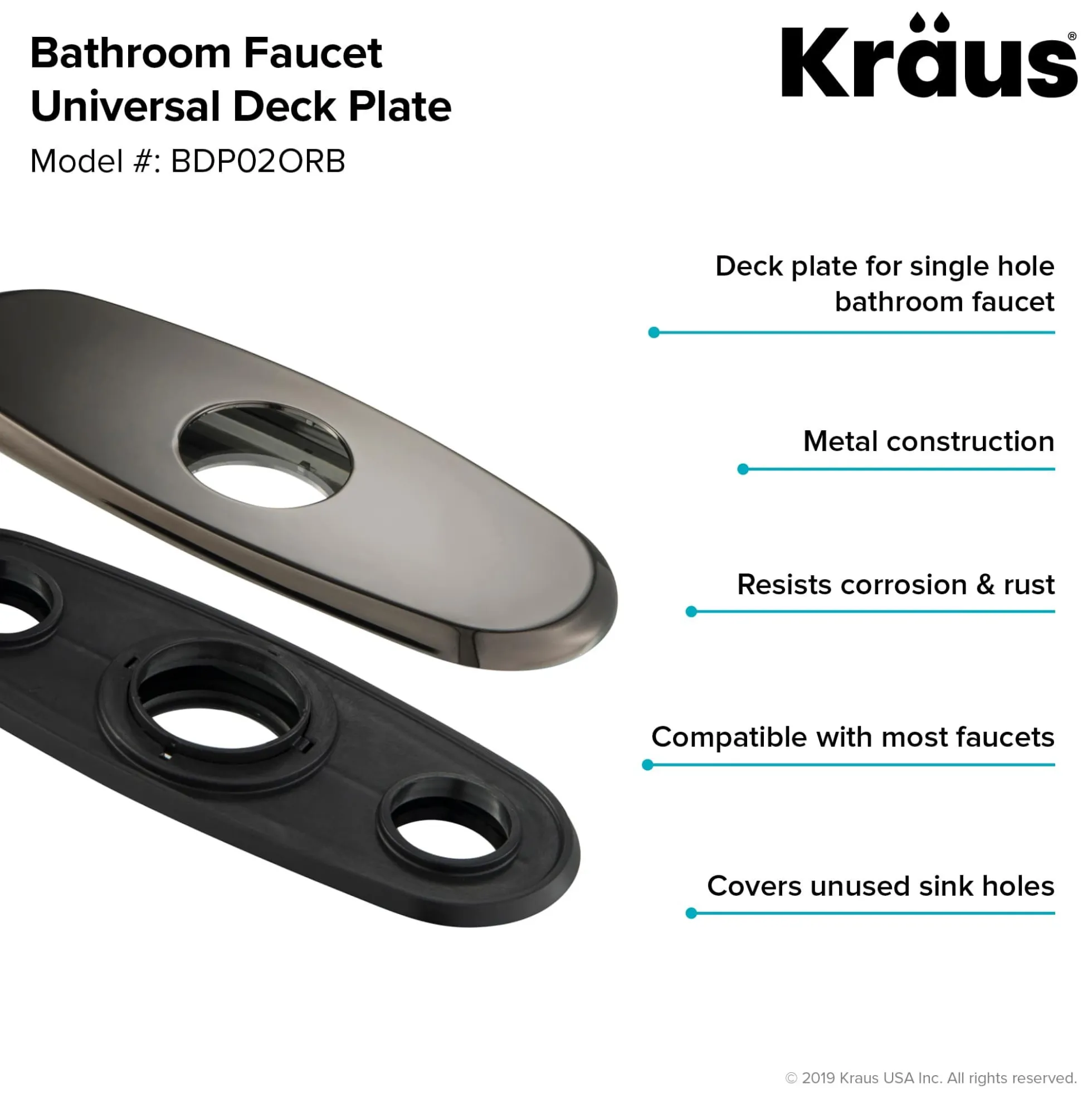 Deck Plate for Bathroom Faucet in Oil Rubbed Bronze