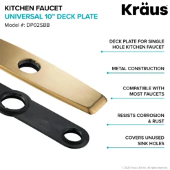 10" Deck Plate for Kitchen Faucet in Brushed Brass