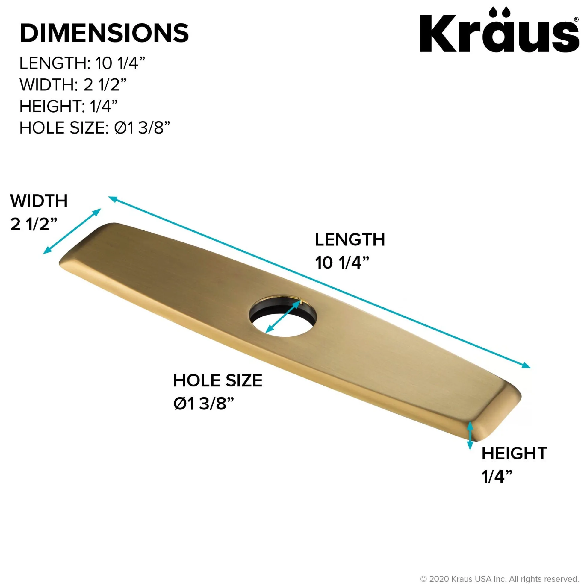 10" Deck Plate for Kitchen Faucet in Brushed Brass