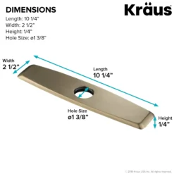 10" Deck Plate for Kitchen Faucet in Brushed Gold