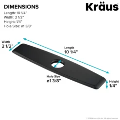 10" Deck Plate for Kitchen Faucet in Matte Black