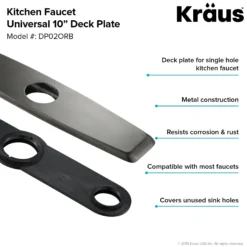 10" Deck Plate for Kitchen Faucet in Oil Rubbed Bronze