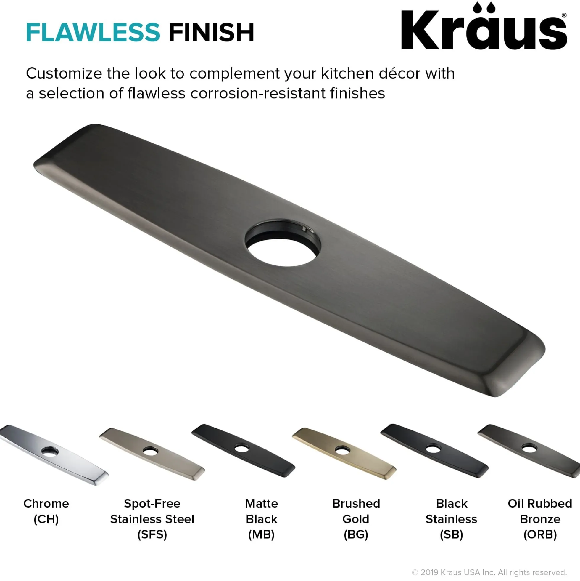 10" Deck Plate for Kitchen Faucet in Oil Rubbed Bronze