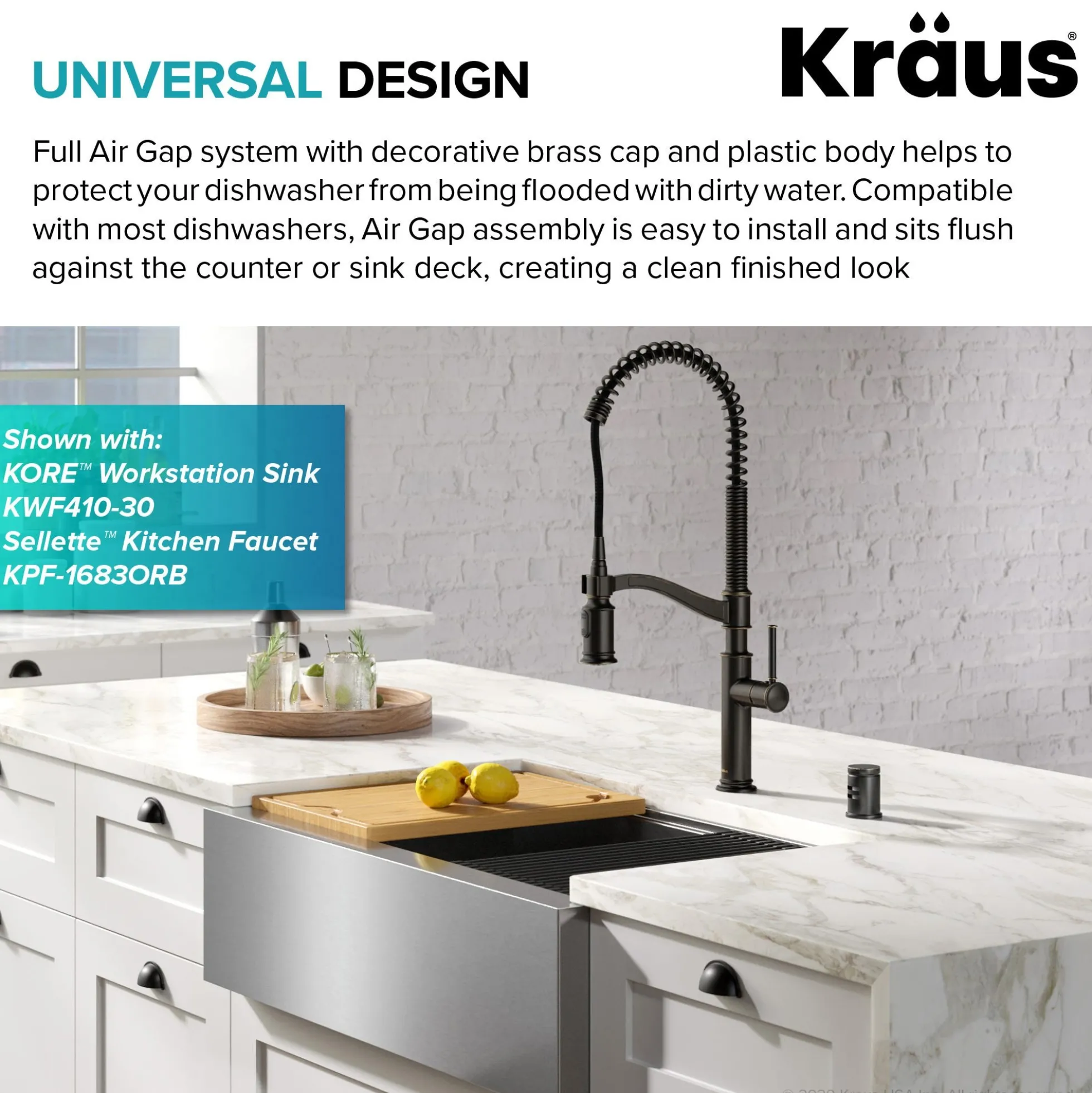 Dishwasher Air Gap in Oil Rubbed Bronze