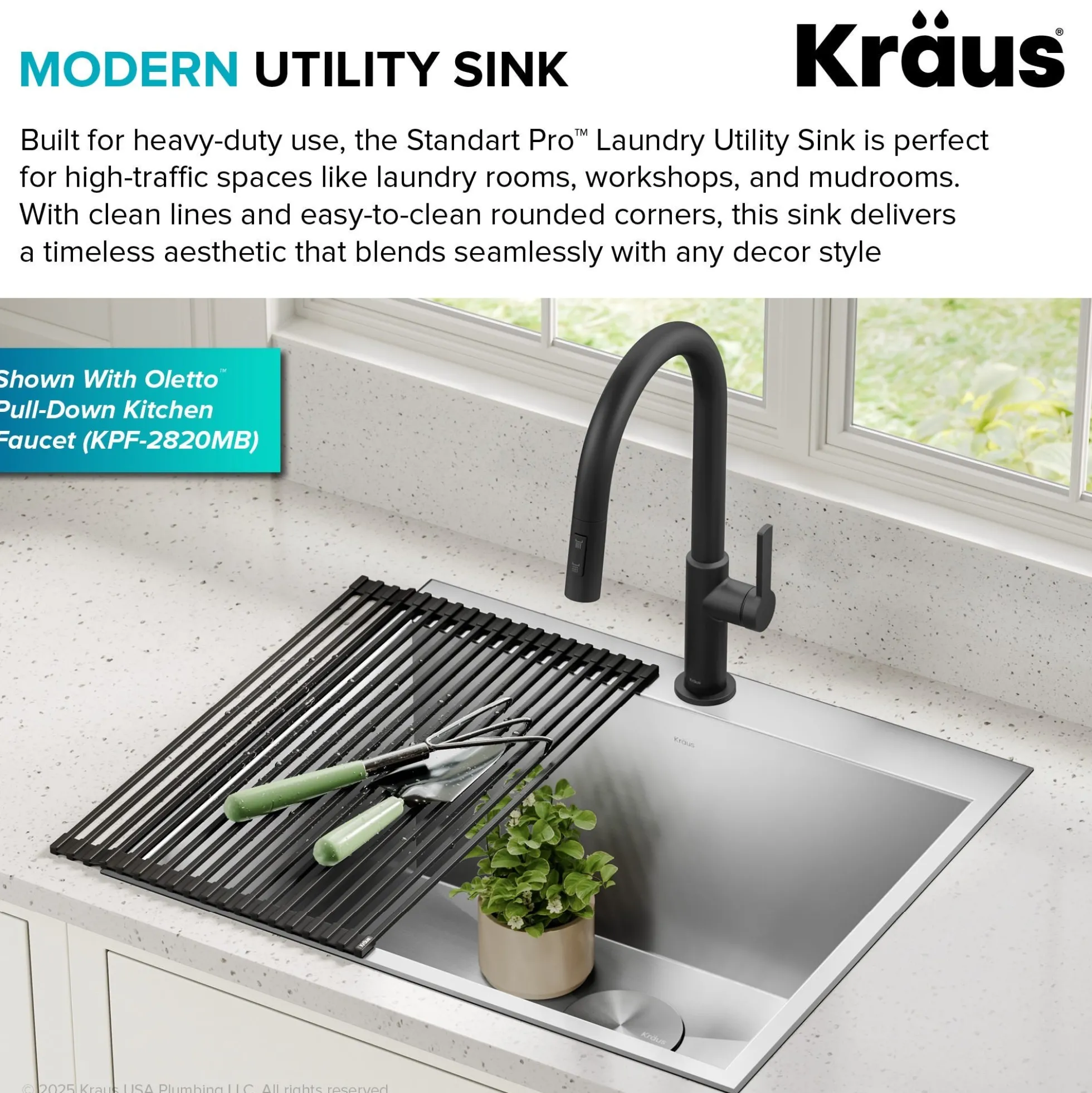 25" Drop In / Top Mount 16 Gauge Deep Laundry Utility Stainless Steel Kitchen Sink