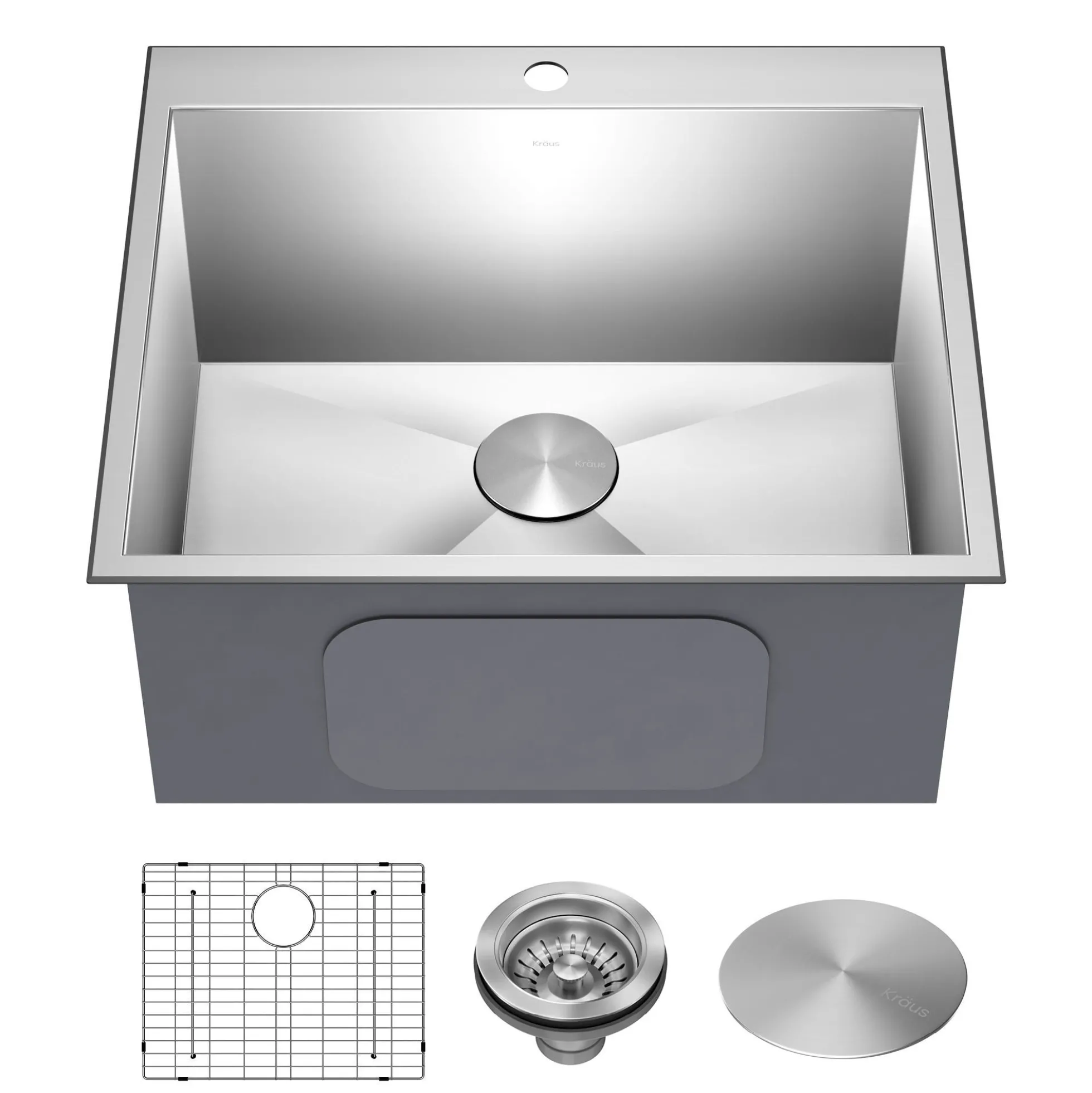 25" Drop In / Top Mount 16 Gauge Deep Laundry Utility Stainless Steel Kitchen Sink