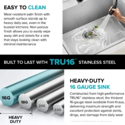 22" Drop In / Top Mount 16 Gauge Deep Laundry Utility Stainless Steel Kitchen Sink