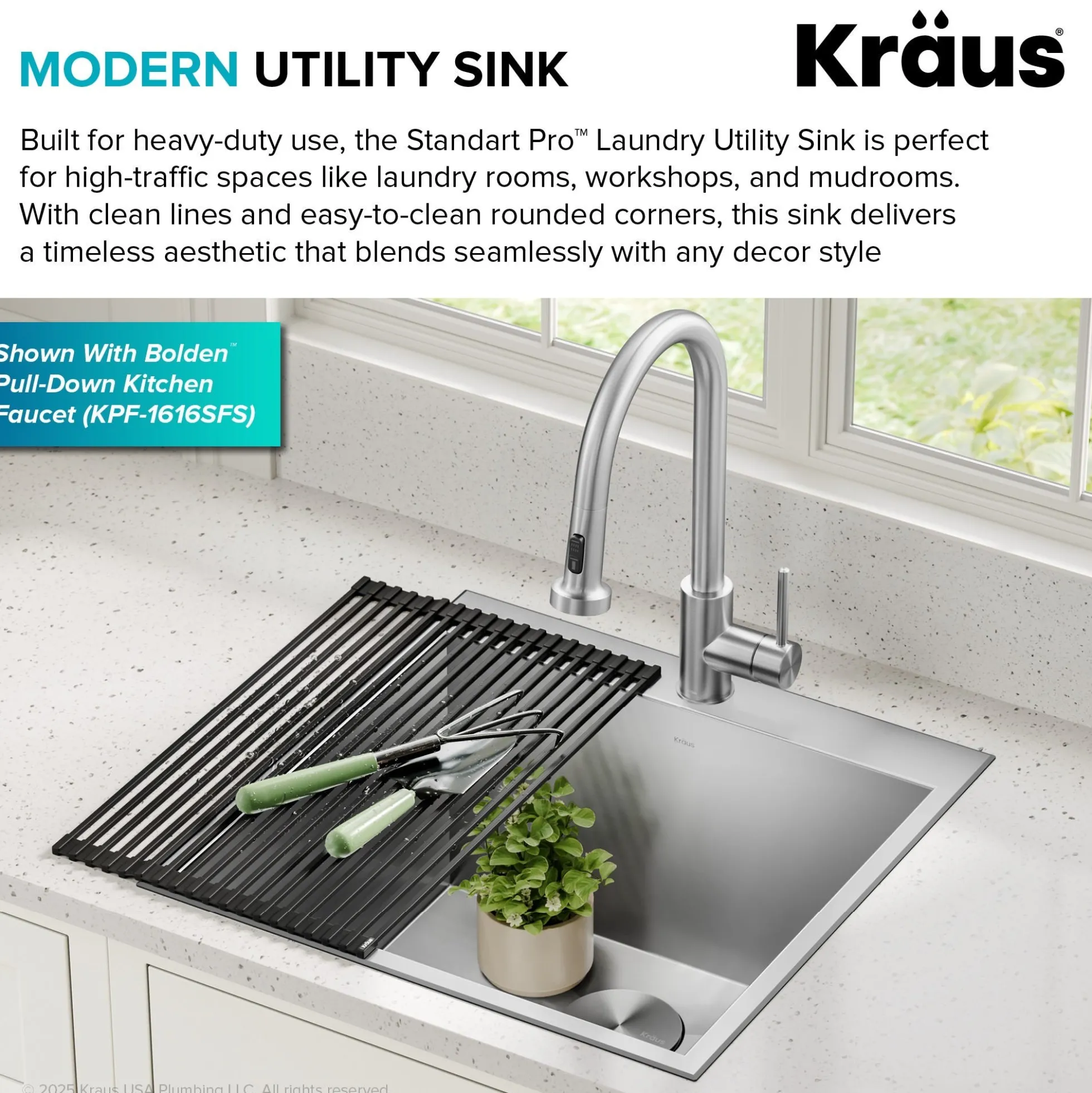 22" Drop In / Top Mount 16 Gauge Deep Laundry Utility Stainless Steel Kitchen Sink