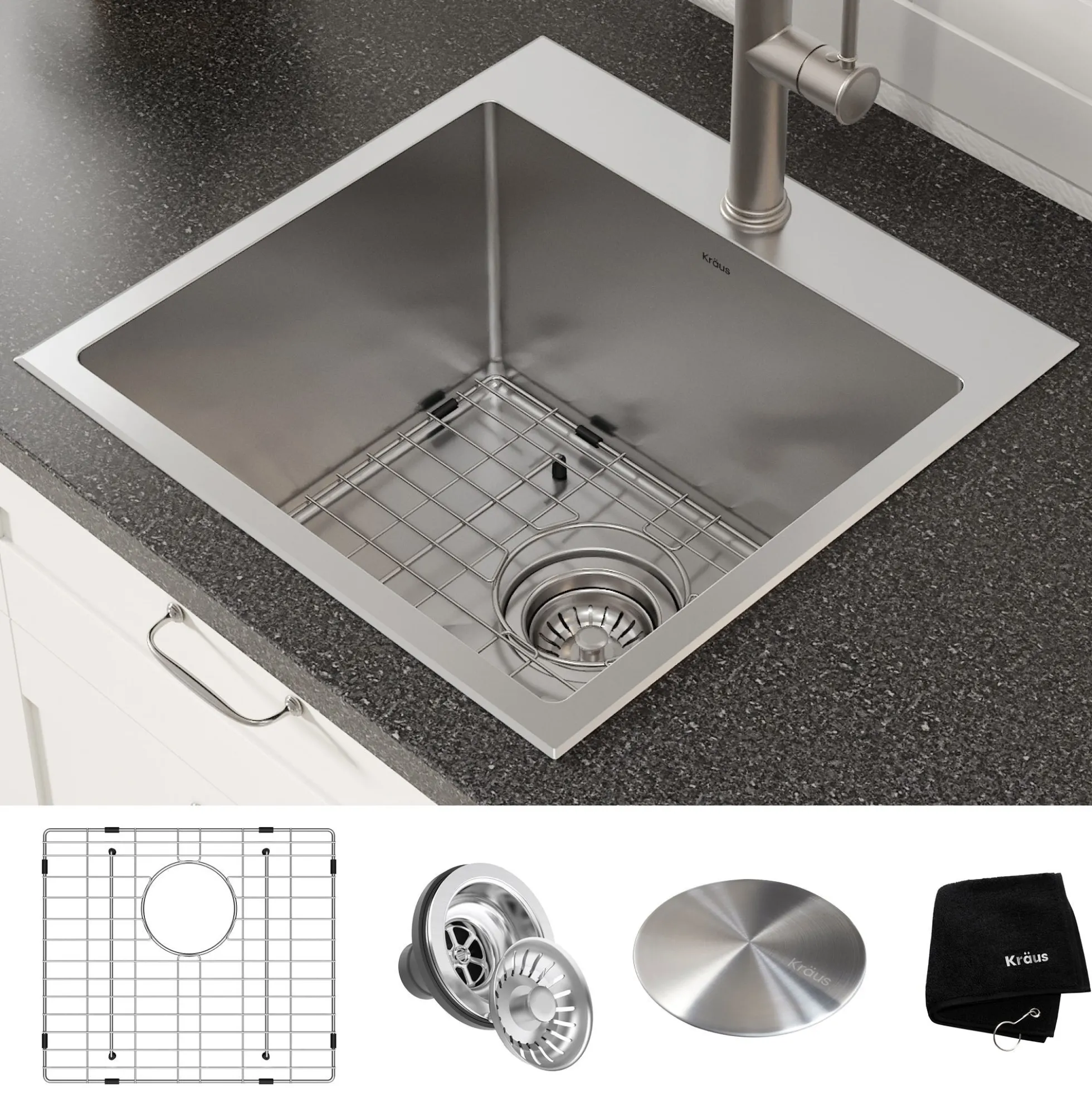 18" Drop In / Top Mount 16 Gauge Single Bowl Bar Stainless Steel Kitchen Sink