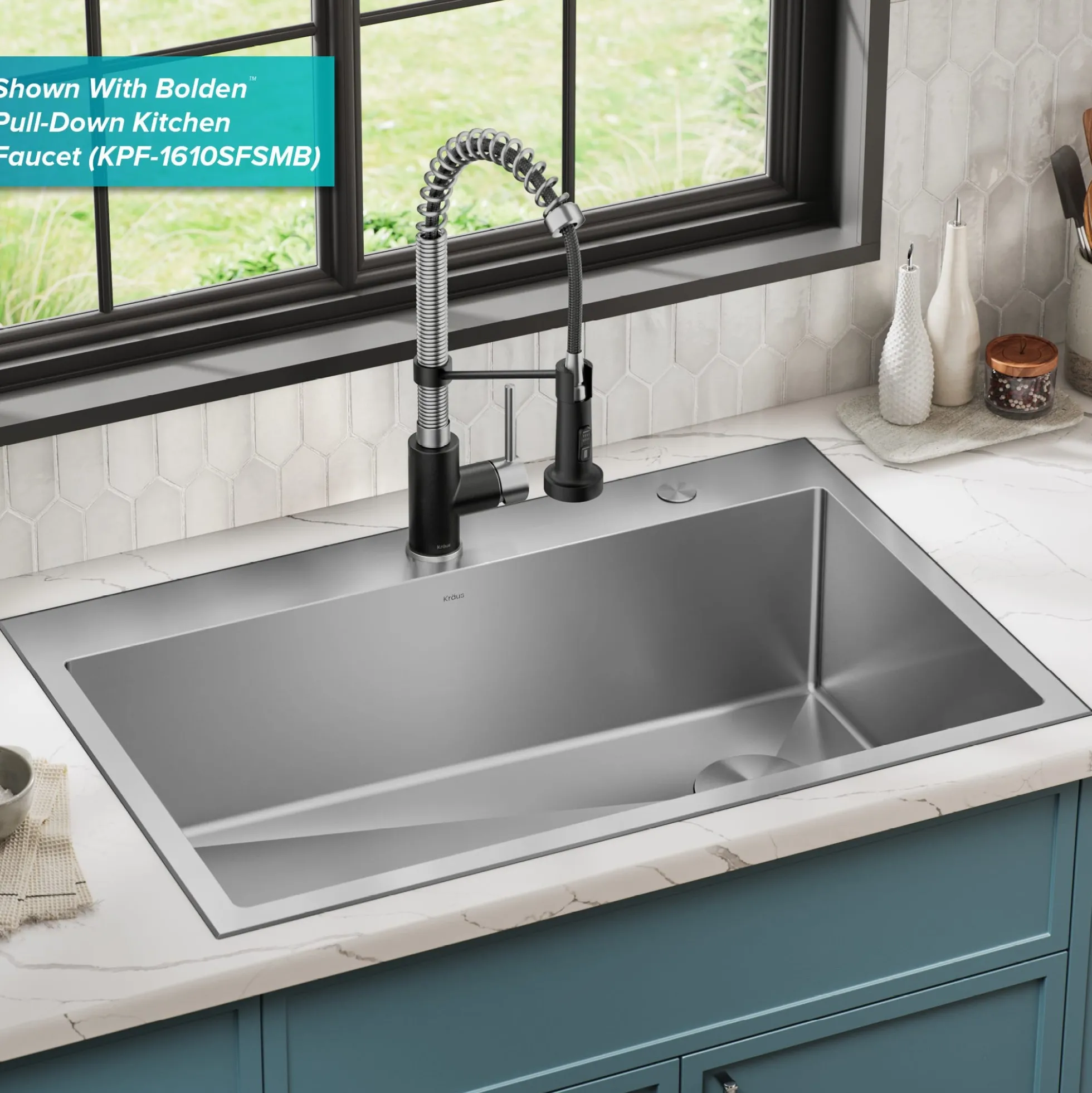 33" Drop-In/Top Mount 18 Gauge Stainless Steel Single Bowl Kitchen Sink