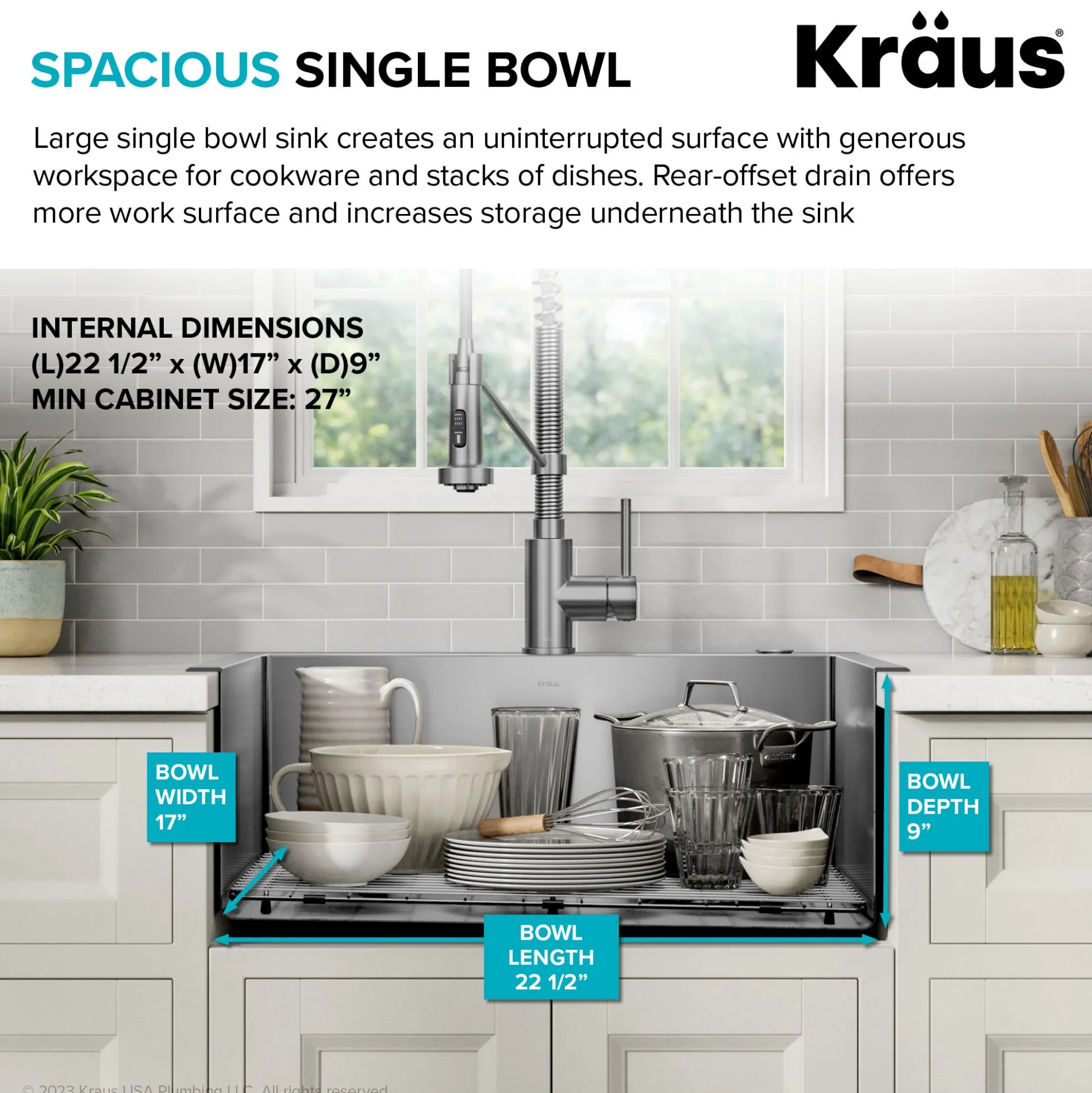 25" Drop-In/Top Mount Kitchen Sink w/ Bolden Commercial Pull-Down Faucet in Spot Free Stainless Steel/Chrome