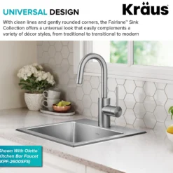 15” Drop In / Top Mount Single Bowl 18-Gauge Stainless Steel Kitchen Bar Sink