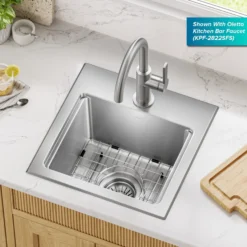 15”Drop In / Top Mount Workstation Single Bowl 18-GaugeStainless SteelBarKitchen Sinkwith Accessories