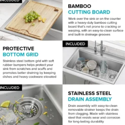33” Drop In / Top MountWorkstationSingle Bowl18-GaugeStainless SteelKitchen Sinkwith Accessories