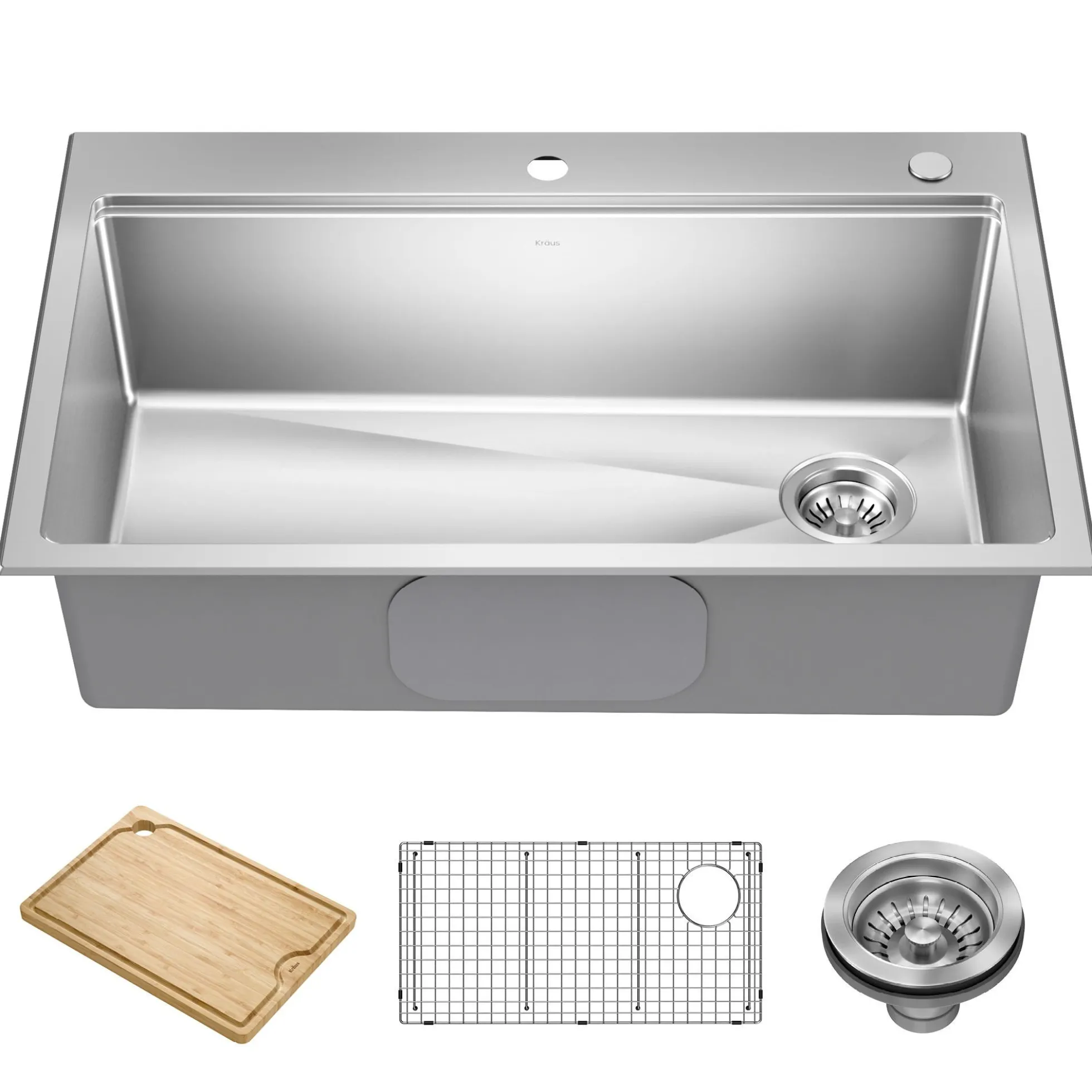33” Drop In / Top MountWorkstationSingle Bowl18-GaugeStainless SteelKitchen Sinkwith Accessories