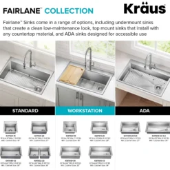 33” Drop In / Top MountWorkstationSingle Bowl18-GaugeStainless SteelKitchen Sinkwith Accessories