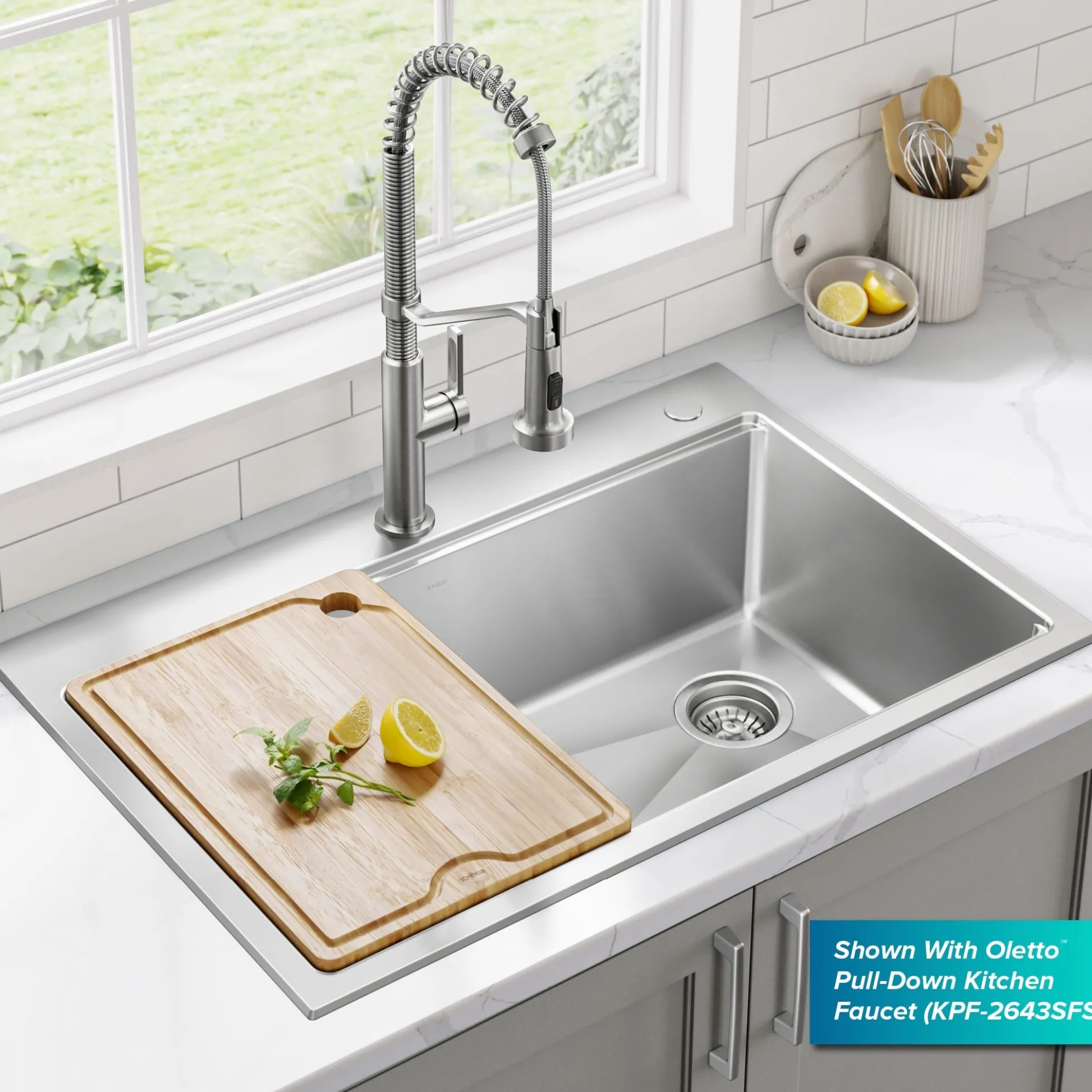 33” Drop In / Top MountWorkstationSingle Bowl18-GaugeStainless SteelKitchen Sinkwith Accessories