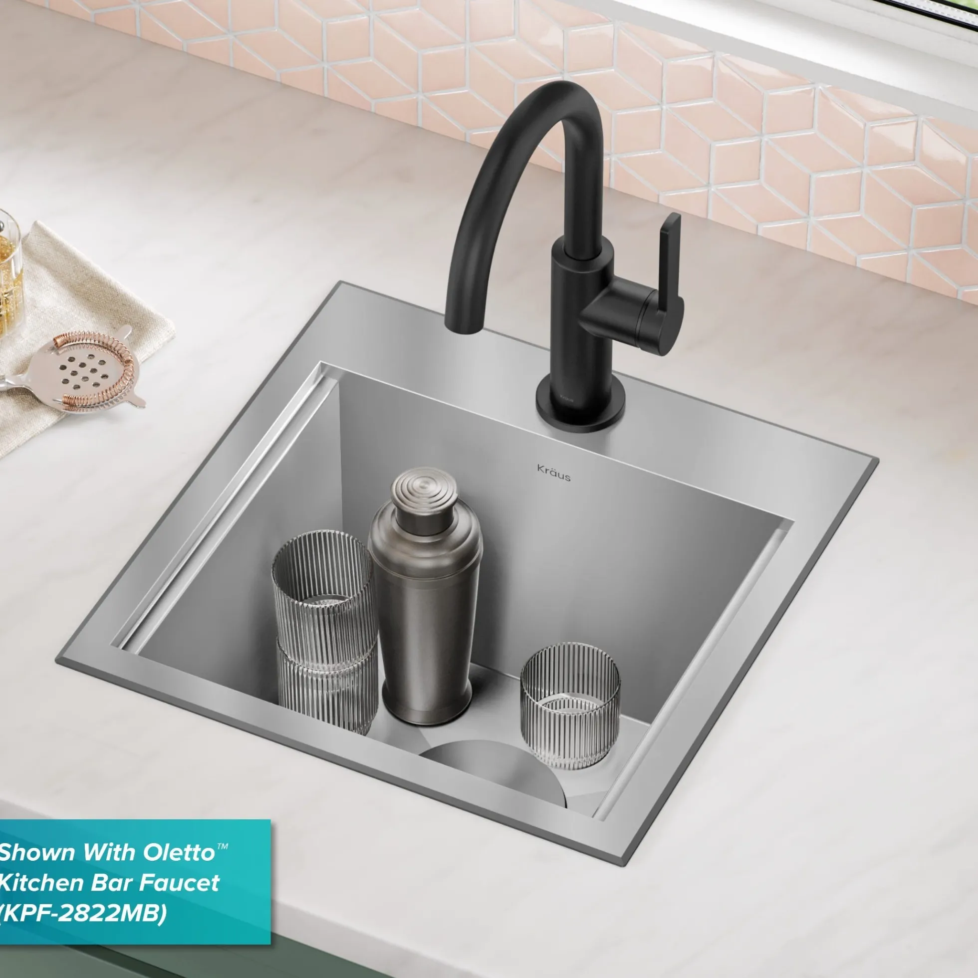 15" Drop In / Top Mount Workstation 16 Gauge Single Bowl Stainless Steel Bar Kitchen Sink with Accessories