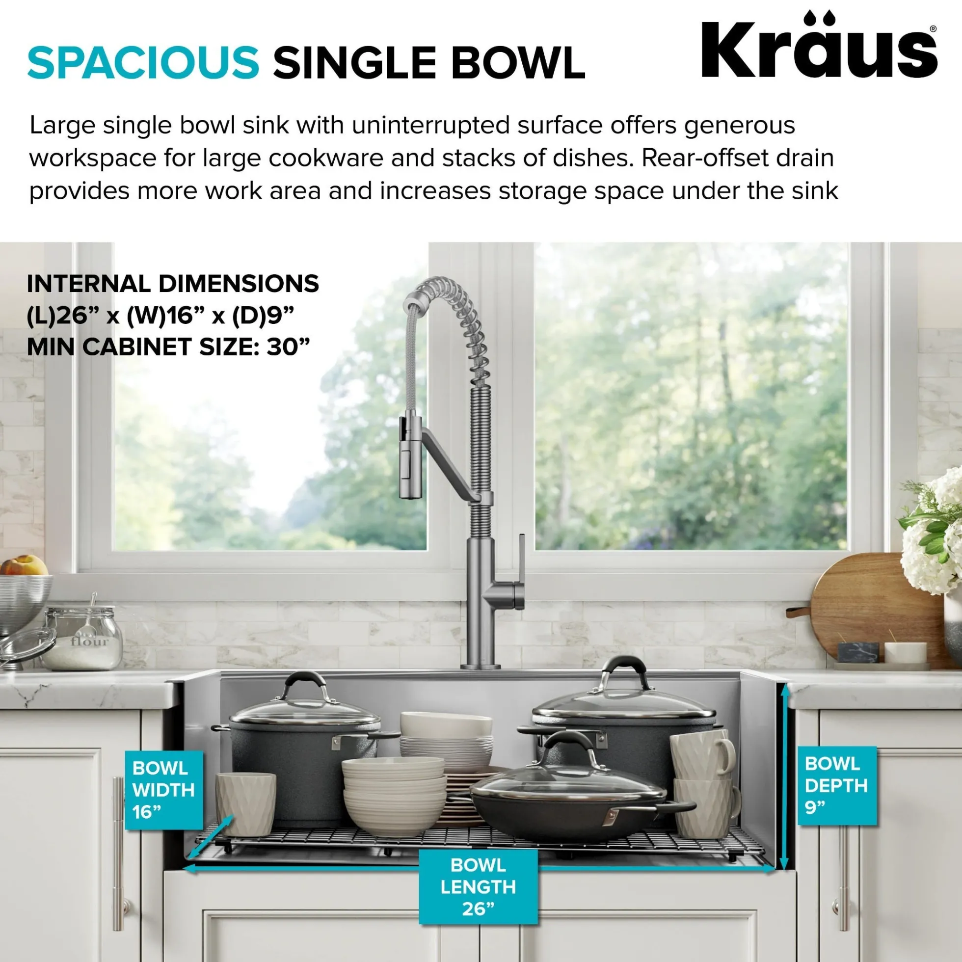 28" Drop In / Top Mount Workstation 16 Gauge Single Bowl Stainless Steel Kitchen Sink with Accessories