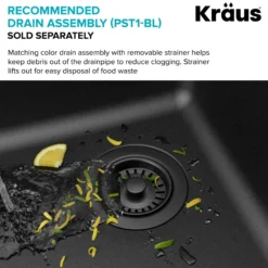 33” Drop-In / Undermount 60/40 Double Bowl Granite Kitchen Sink in Black