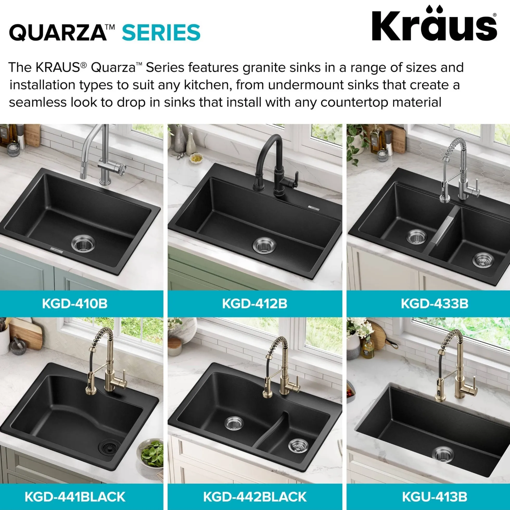 33” Drop-In / Undermount 60/40 Double Bowl Granite Kitchen Sink in Grey
