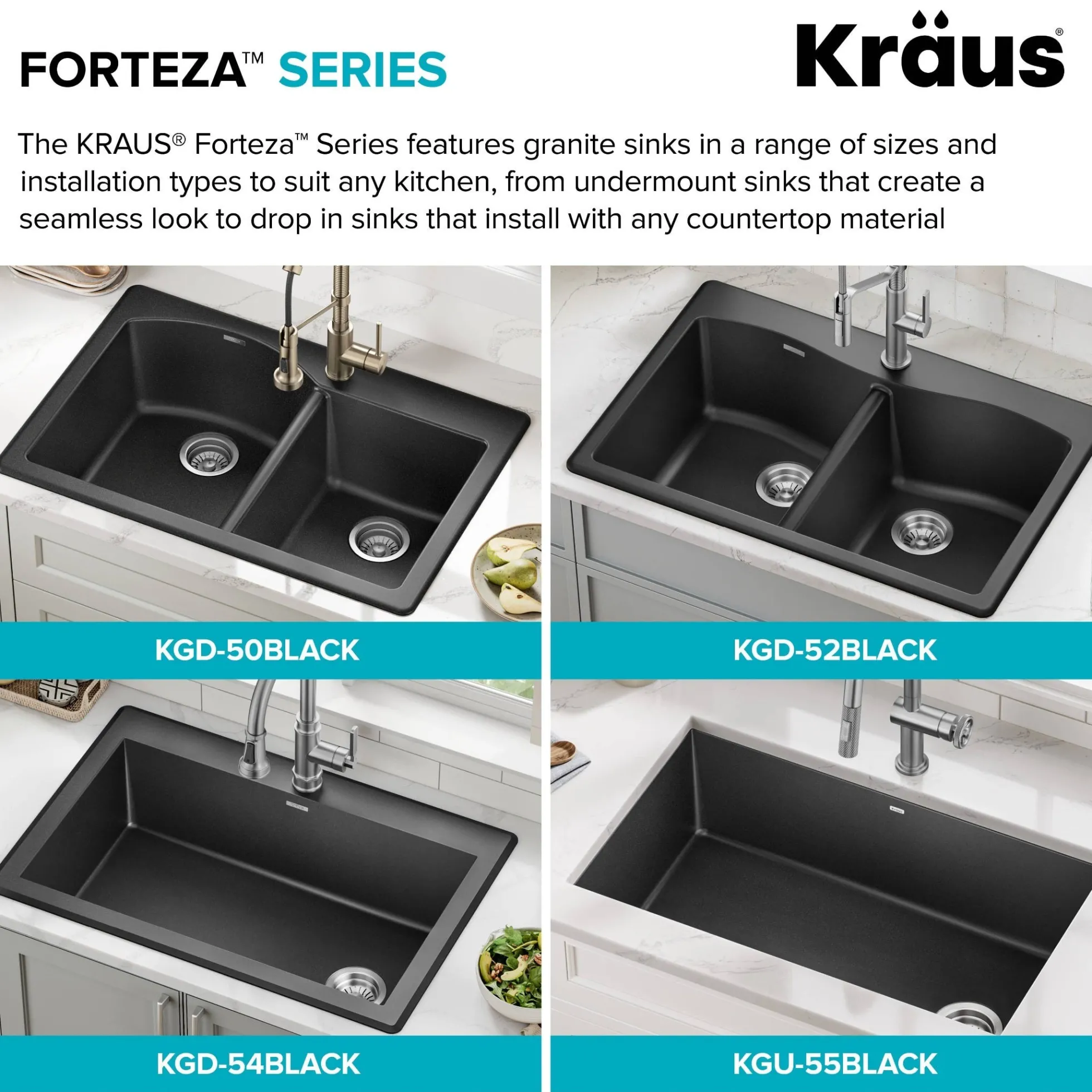 33” Drop In / Undermount 60/40 Double Bowl Granite Kitchen Sink in Grey