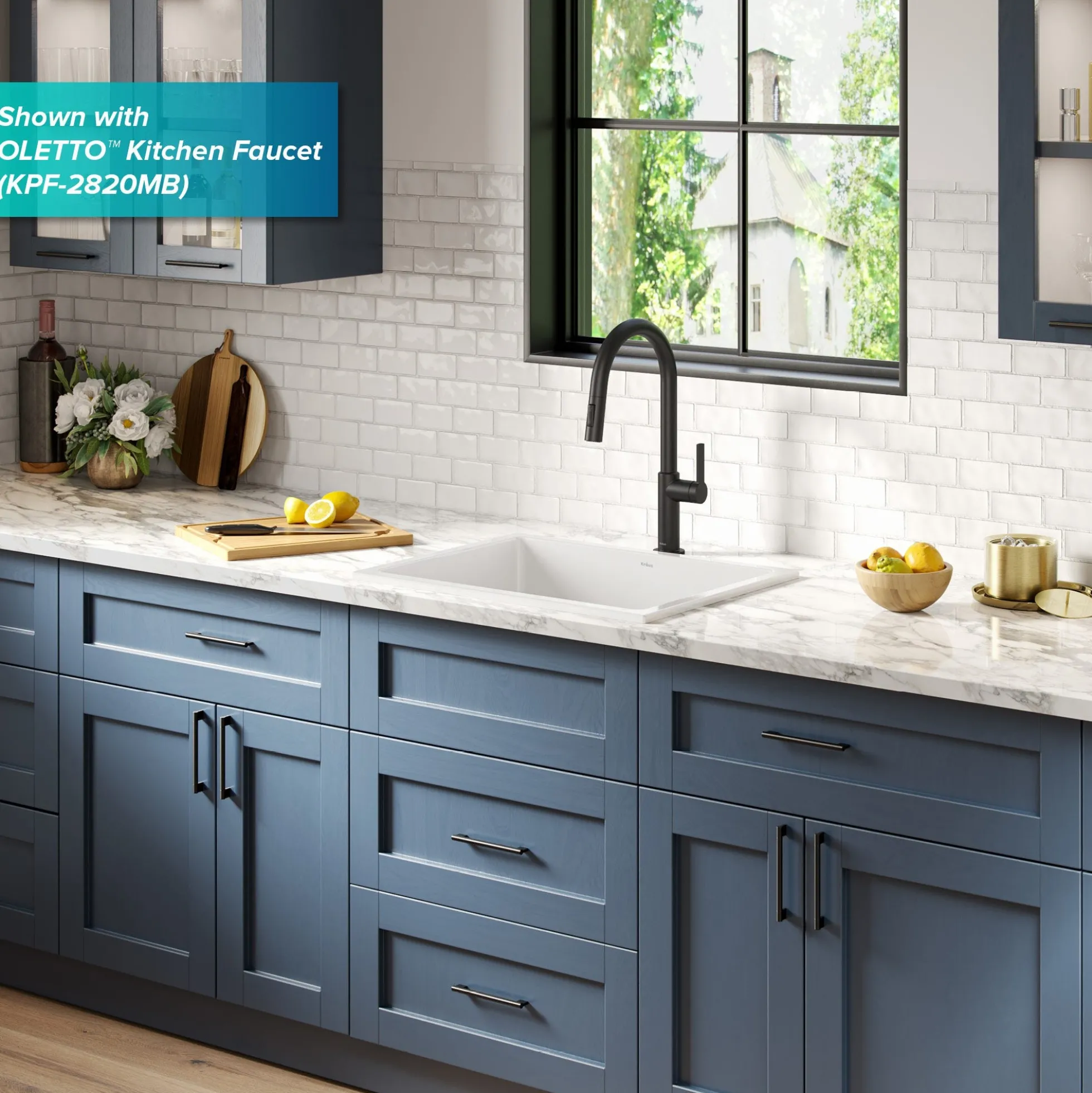 24" Drop-In / Undermount Fireclay Single Bowl Kitchen Sink with Thick Mounting Deck in Gloss White