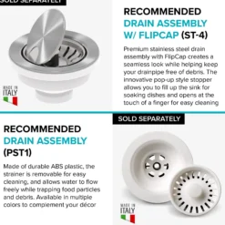 24" Drop-In / Undermount Fireclay Single Bowl Kitchen Sink with Thick Mounting Deck in Gloss White