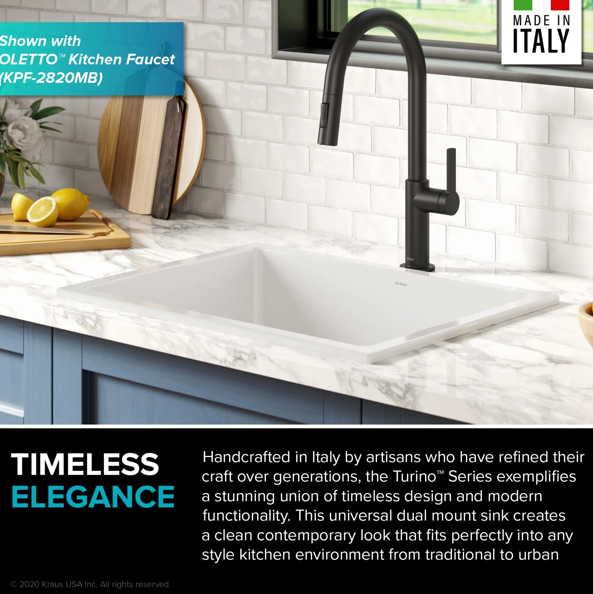 24" Drop-In / Undermount Fireclay Single Bowl Kitchen Sink with Thick Mounting Deck in Gloss White