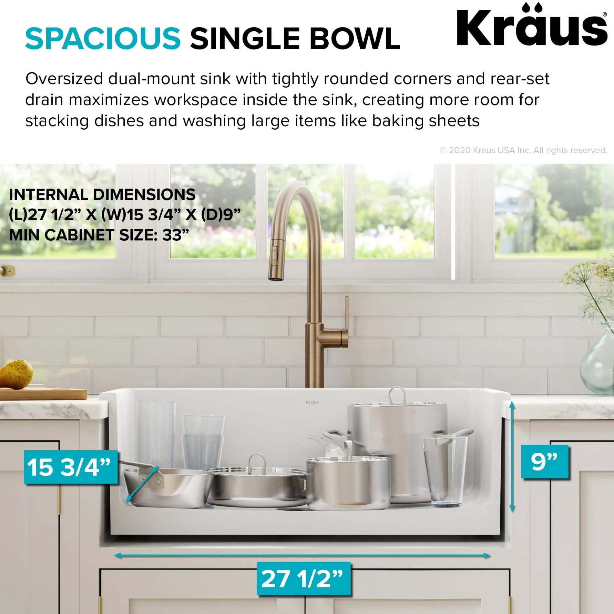 30" Drop-In / Undermount Fireclay Single Bowl Kitchen Sink with Thick Mounting Deck in Gloss White