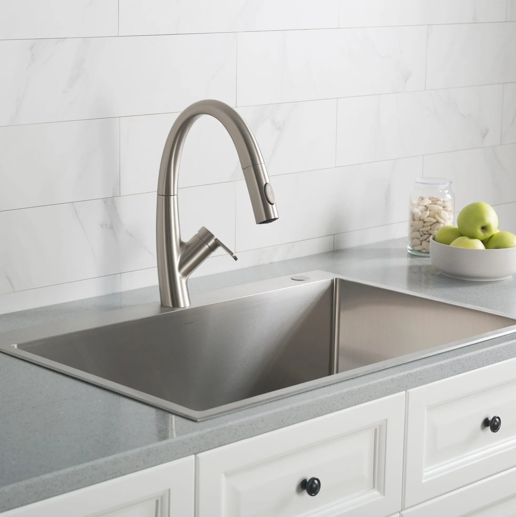 33" Drop In / Undermount 16 Gauge Single Bowl 2-Hole Stainless Steel Kitchen Sink