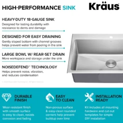 32" Drop In / Undermount Workstation 18 Gauge Single Bowl Stainless Steel Kitchen Sink with Accessories