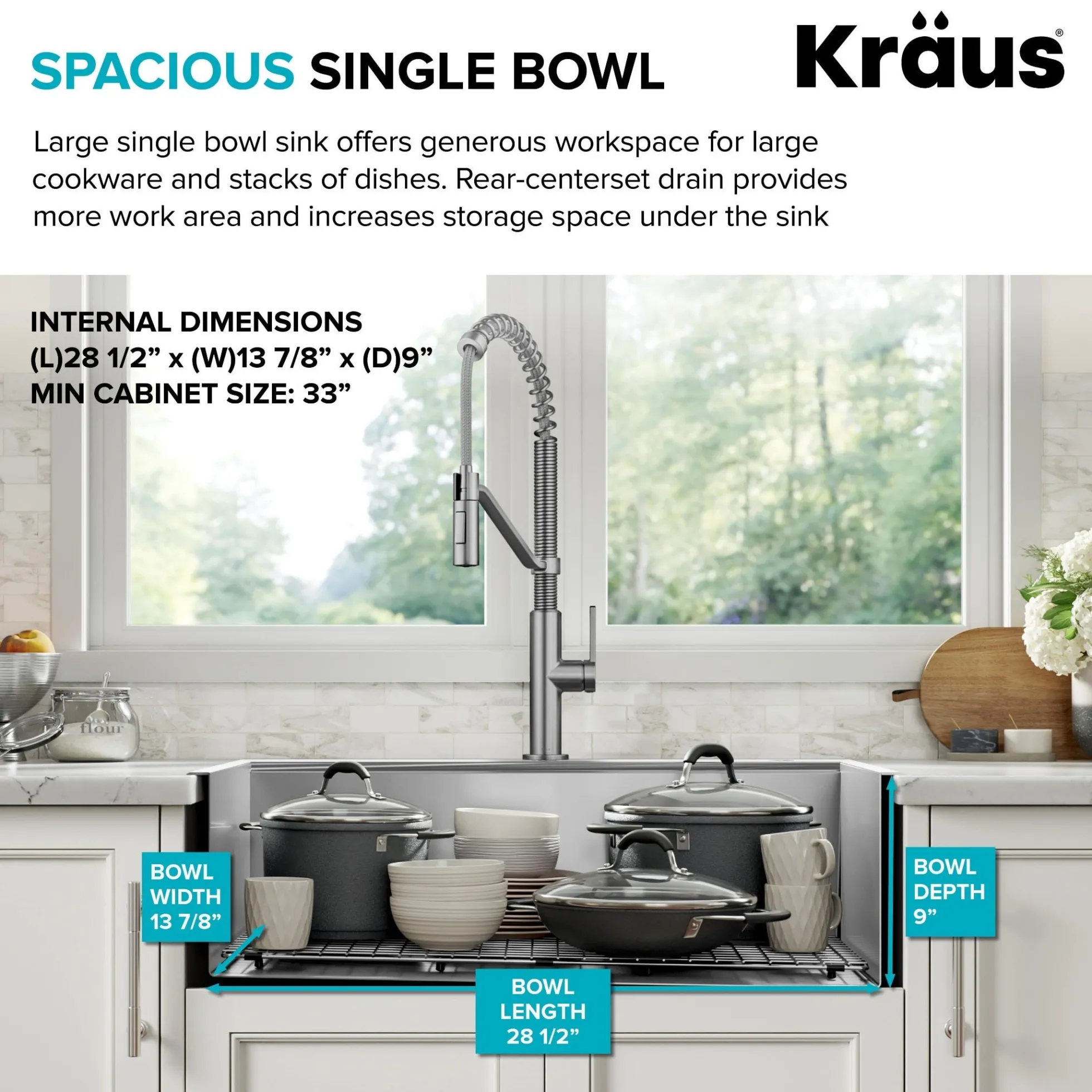 32" Drop In / Undermount Workstation 18 Gauge Single Bowl Stainless Steel Kitchen Sink with Accessories
