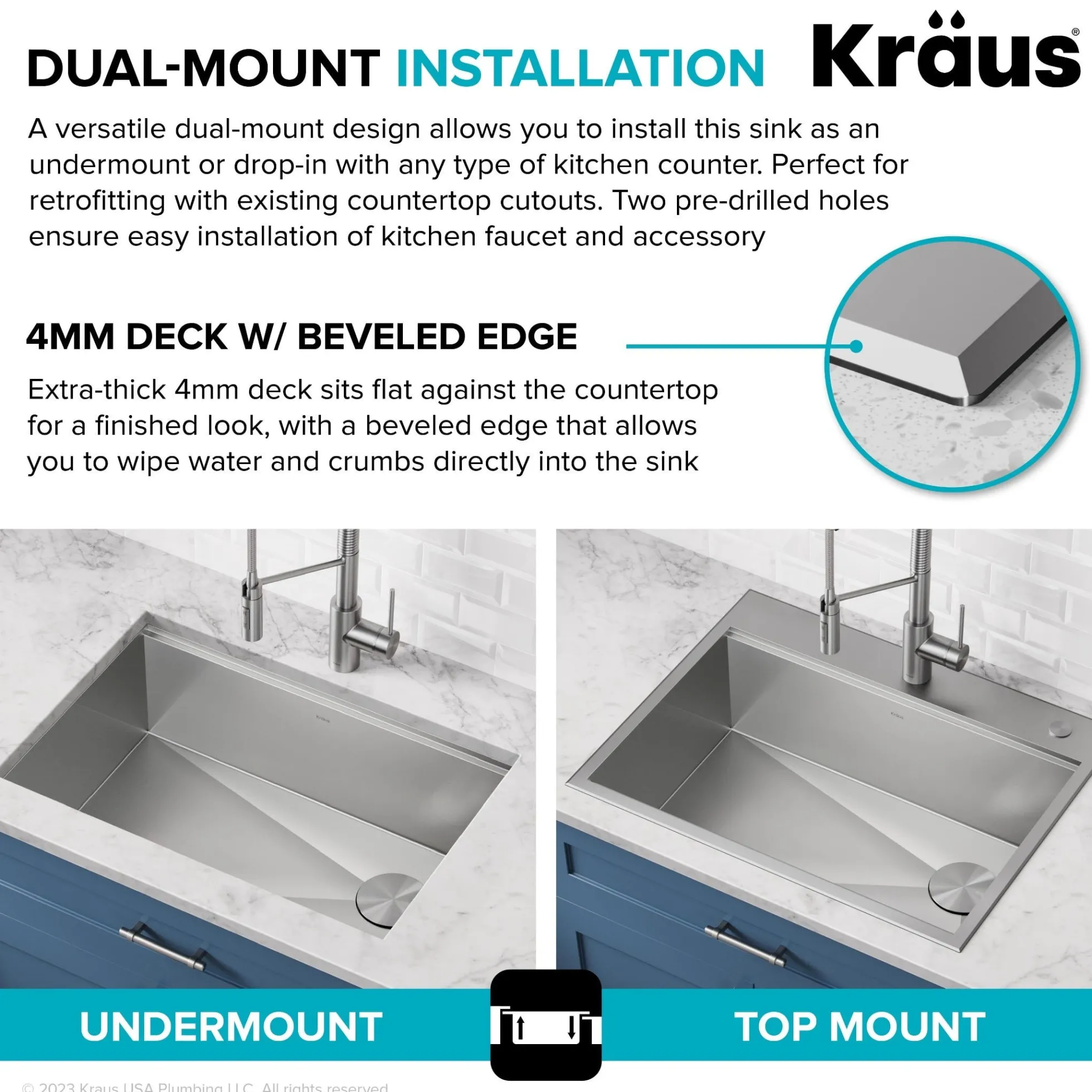 32" Drop In / Undermount Workstation 18 Gauge Single Bowl Stainless Steel Kitchen Sink with Accessories