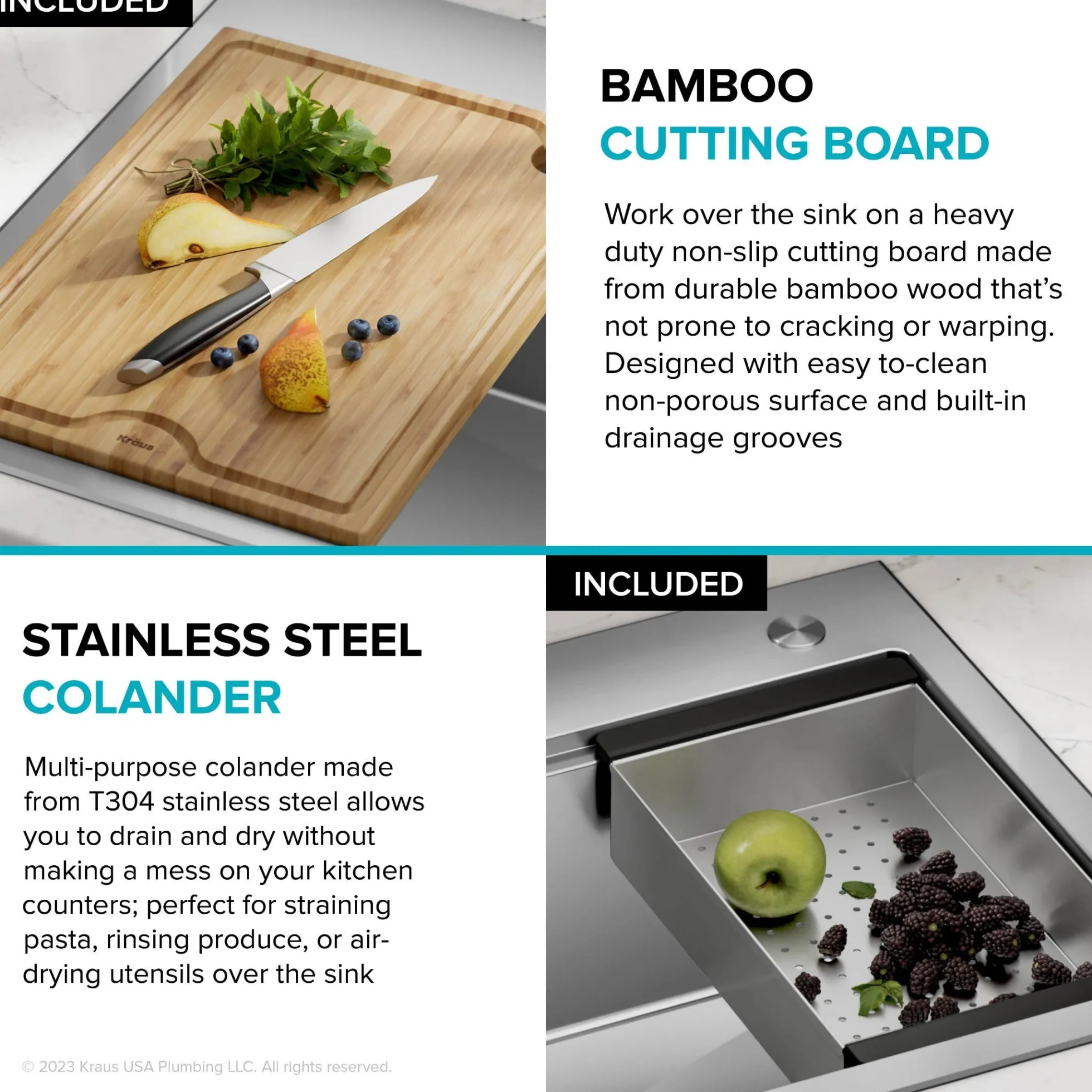32" Drop In / Undermount Workstation 18 Gauge Single Bowl Stainless Steel Kitchen Sink with Accessories