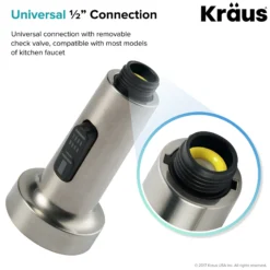 Dual Function Kitchen Faucet Sprayer in Stainless Steel