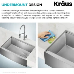 24" Farmhouse Workstation 16 Gauge Single Bowl Stainless Steel Kitchen Sink with Accessories